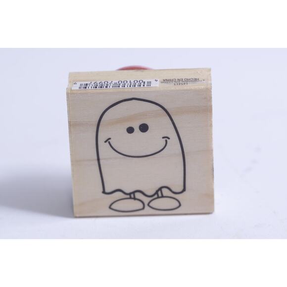 Little Ghost, Cute Smiling Monster, Halloween, Message Stamp, Holiday Greetings - Picture 1 of 3